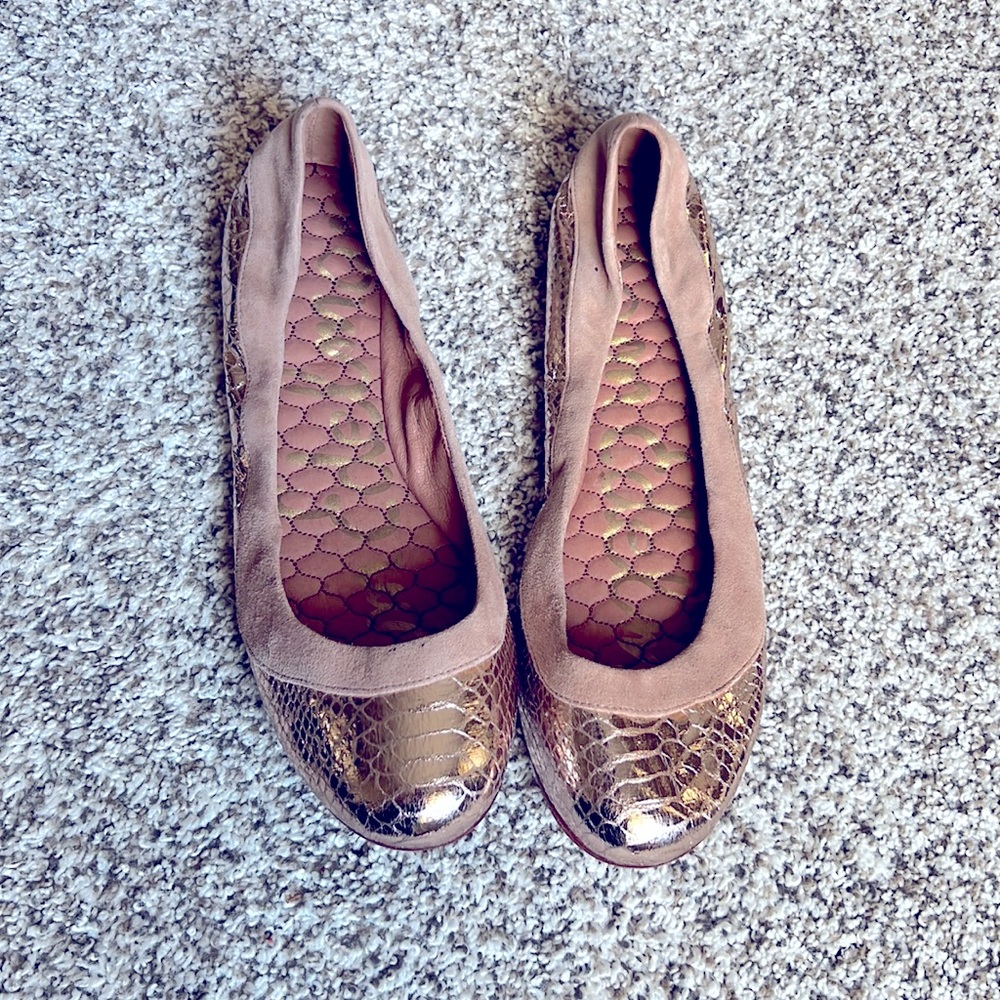 Pink Sam Edelman metallic leather flats